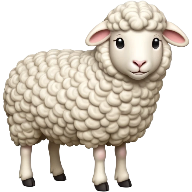 cinematic-[realistic sheep]-realistic-full-body-standing-emoji,-tail-flicking-lazily,-head-tilted-dramatically,-curly-[white]-fur,-simplified-yet-realistic-focused-features,-highly-detailed,-glowing-with-an-almost-sarcastic-glow emoji