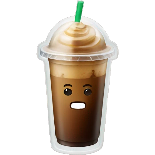 Starbuck ice coffee with ice cubes emoji