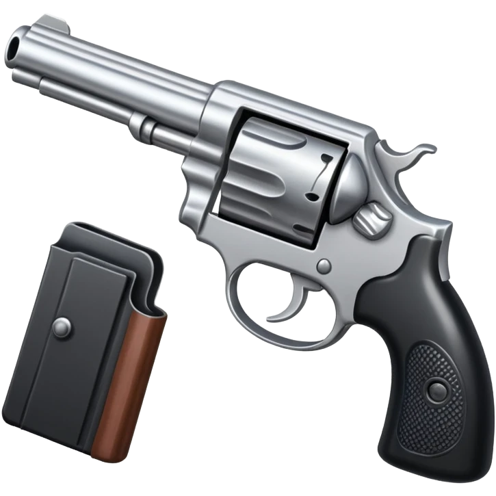 Classic pistol with black handle and silver barrel emoji