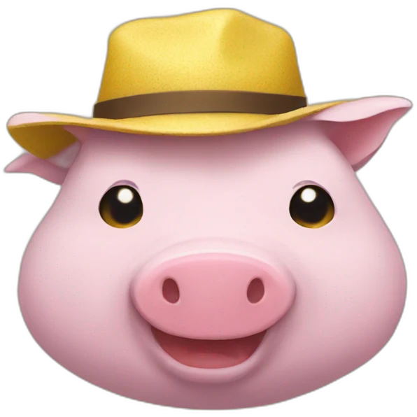yellow pork with hat emoji