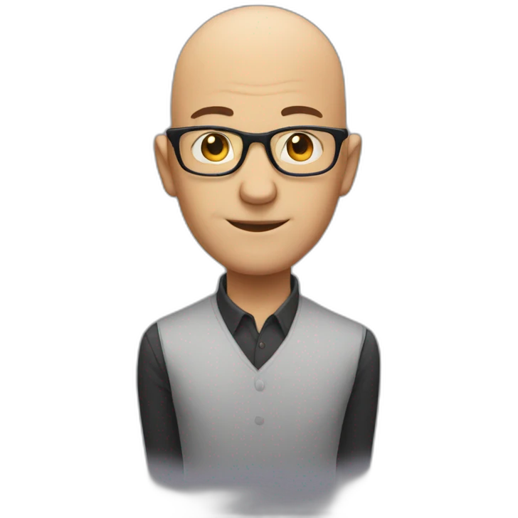 A small bald man with glasses and tall bald man emoji