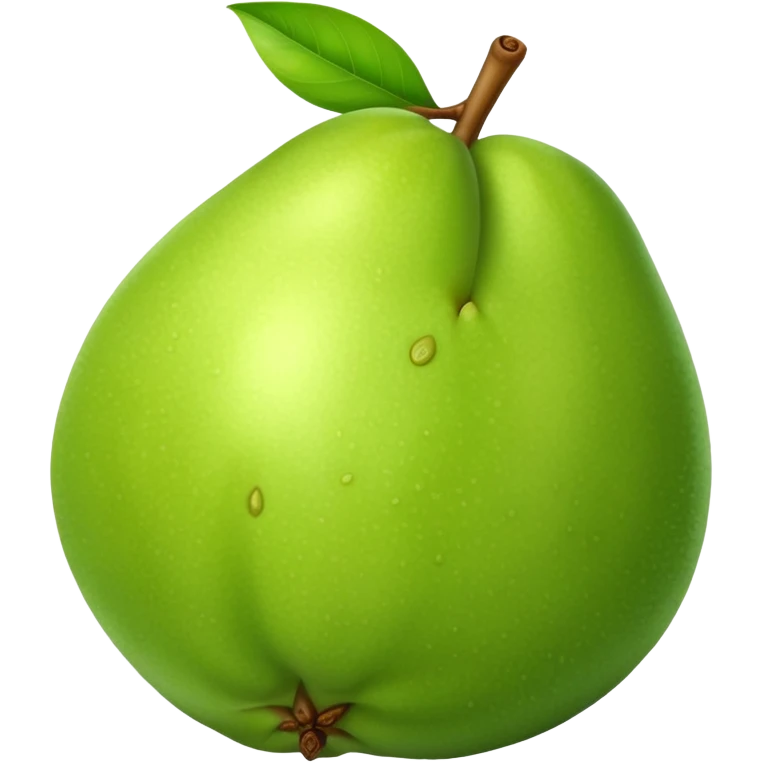 A whole green guava fruit with slight yellow tint emoji