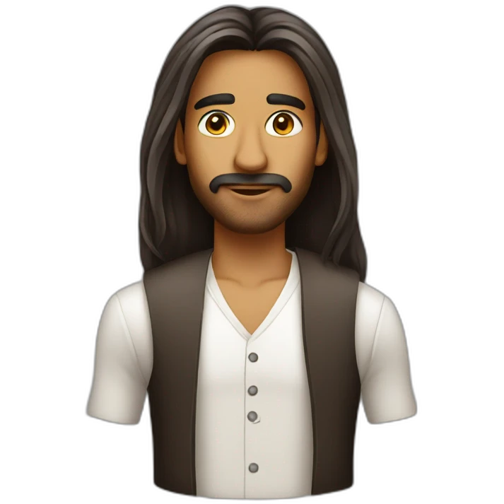 indian guy long hair cocktail emoji