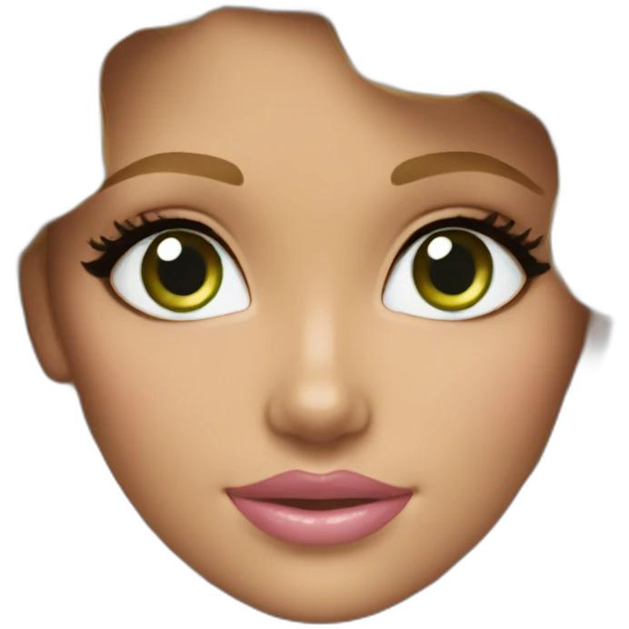 blonde Curly barbie green eyes  emoji