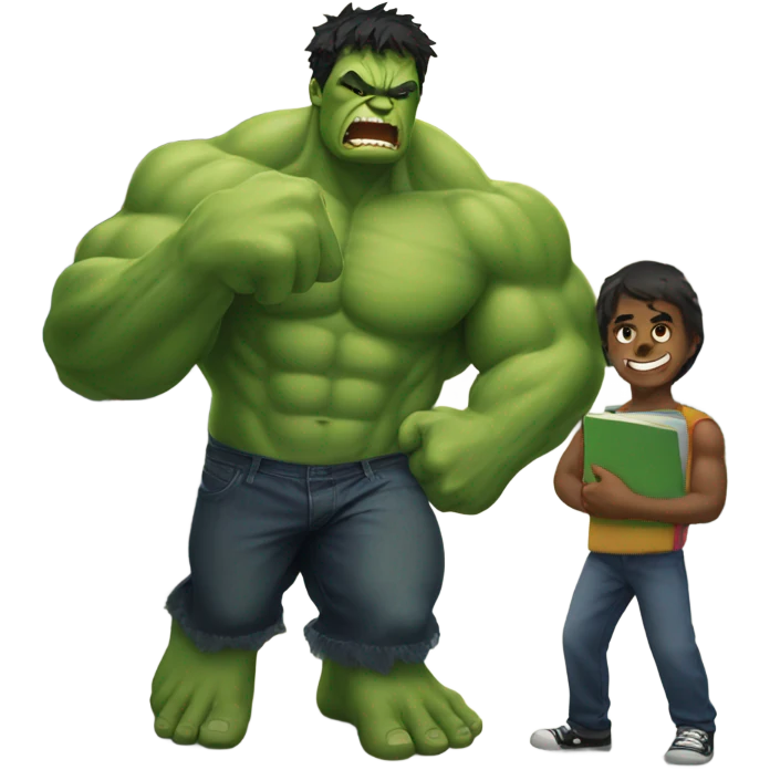 hulk go to school  emoji