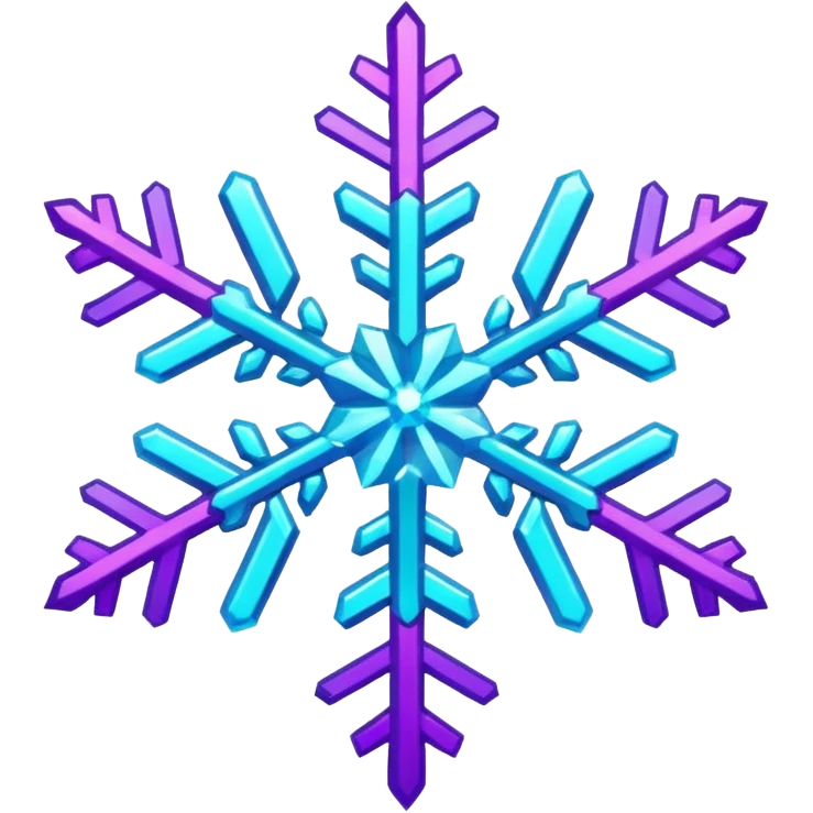 cyan and purple snowflake glitter emoji