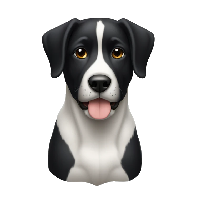 Perro negro con blanco  emoji
