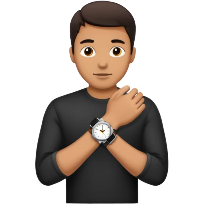 man wearing a black strap watch emoji
