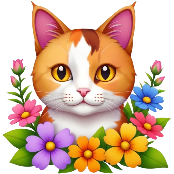 cat with flowers  emoji