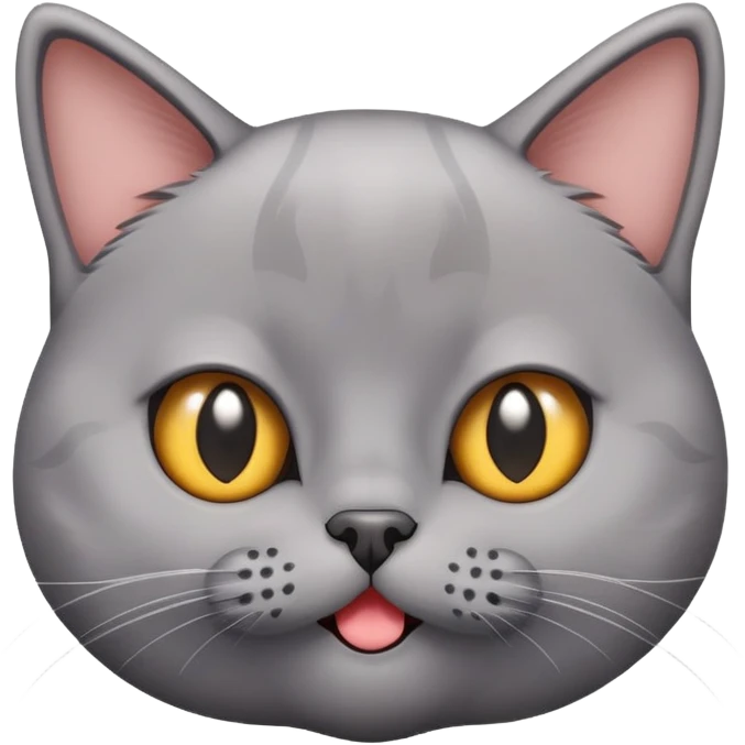 British short-hair cat with a silly face emoji