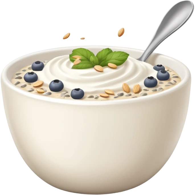 Greek Yogurt with Oats and Chia Seeds emoji