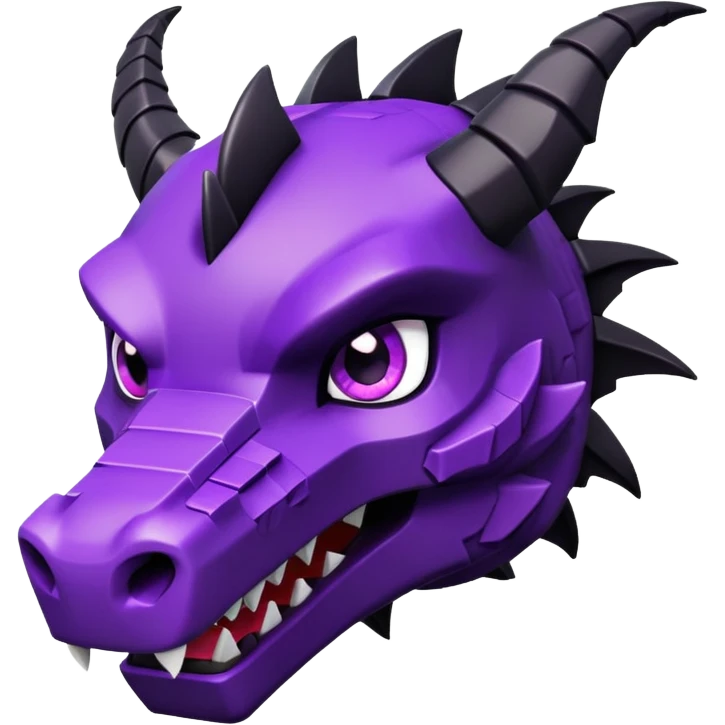 Minecraft black dragon head with purple eyes emoji