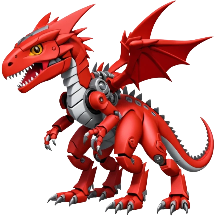 Cool Edgy Digimon-Fakemon-Guilmon-Velociraptor-Dragon-Mecha full body emoji