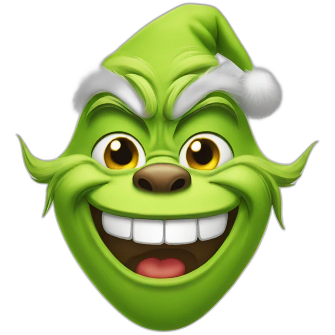 Grinch laughing face with tears emoji