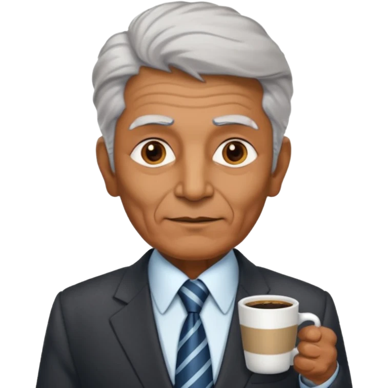 indian politition elderly with coffee emoji