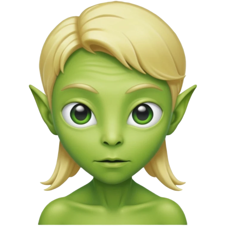 GREEN ALIEN WITH BLONDE HAIR emoji