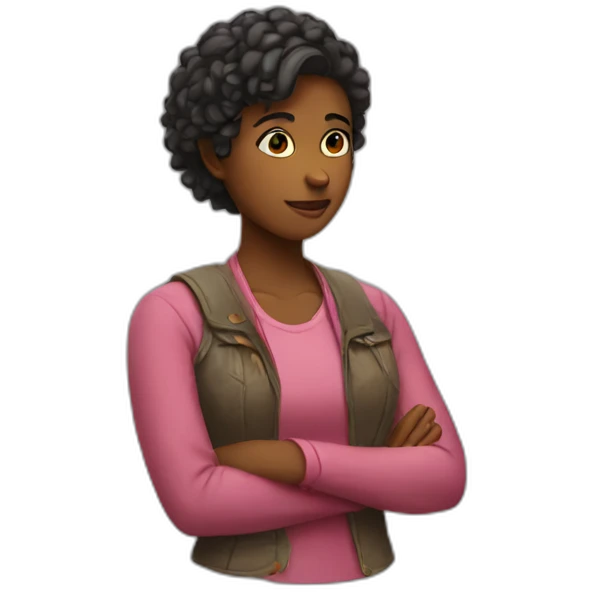 thoughtful lesbian emoji