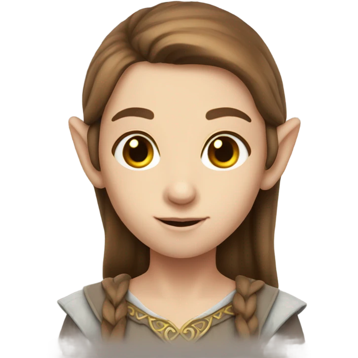 Brown hair pale elf  emoji