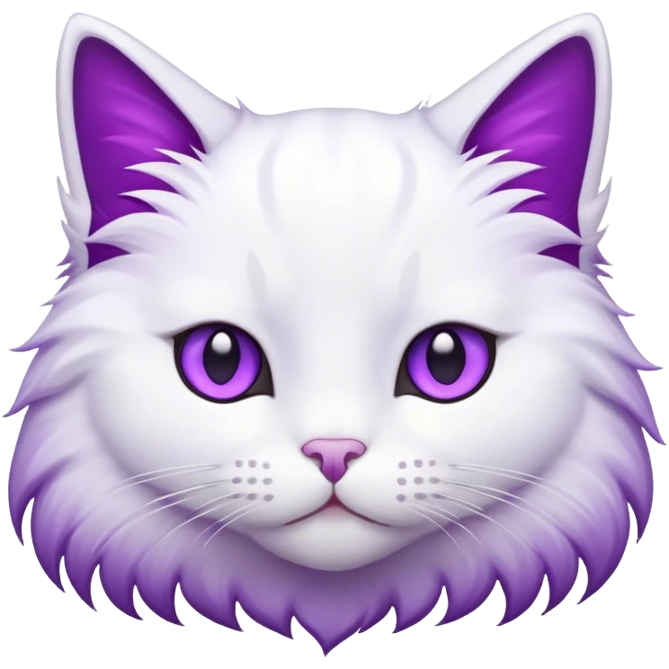 Gato blanco con morado emoji