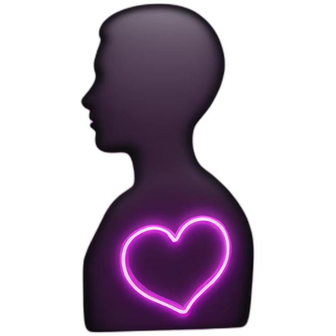 Suggestive silhouette neon sign emoji