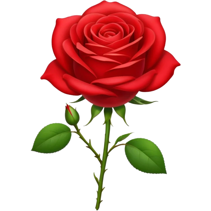 A rose emoji in the style of Apple emoji with a handle. emoji