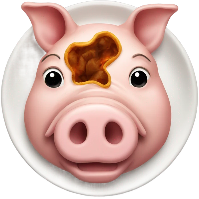 Pig head roasted on a platter emoji