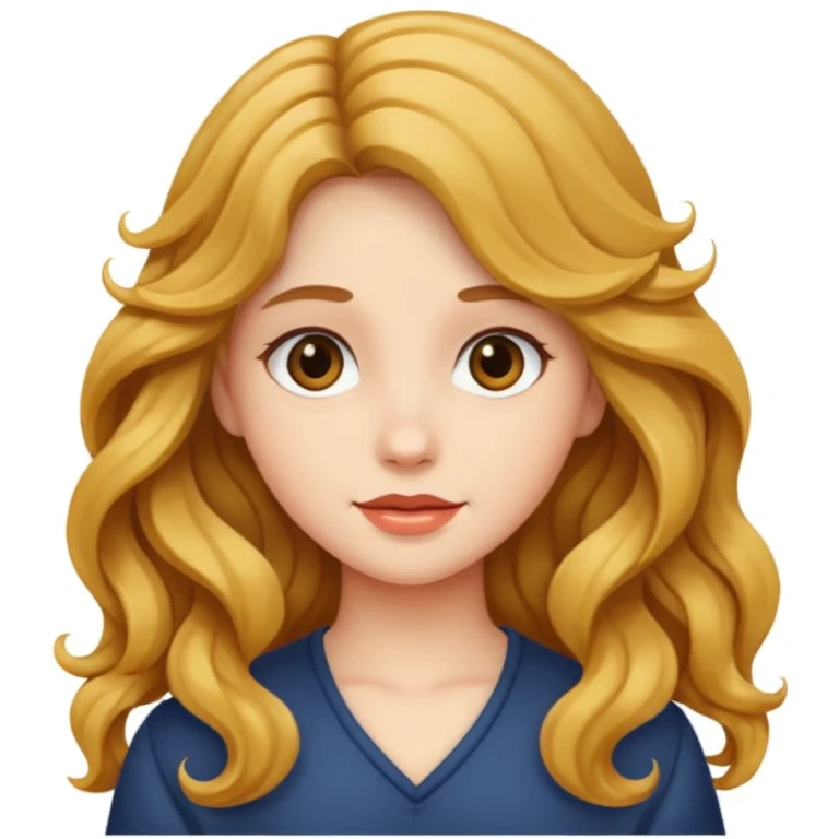 Esmer uzun dalgalı saçlı kız emoji