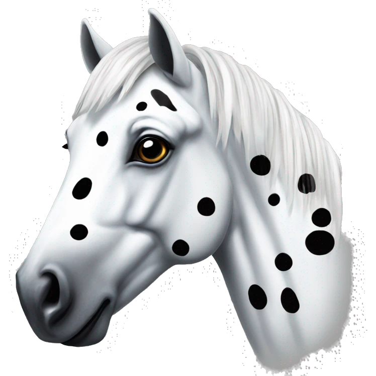 White horse covered with black spots emoji
