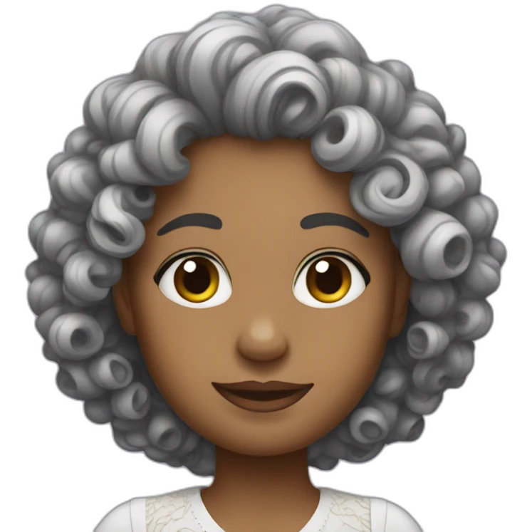 AI with dress and curly hair emoji