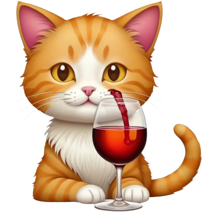 cat with wine emoji