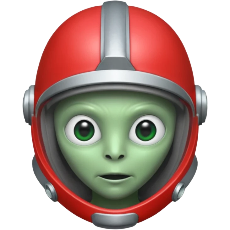 Green alien in silver helmet emoji