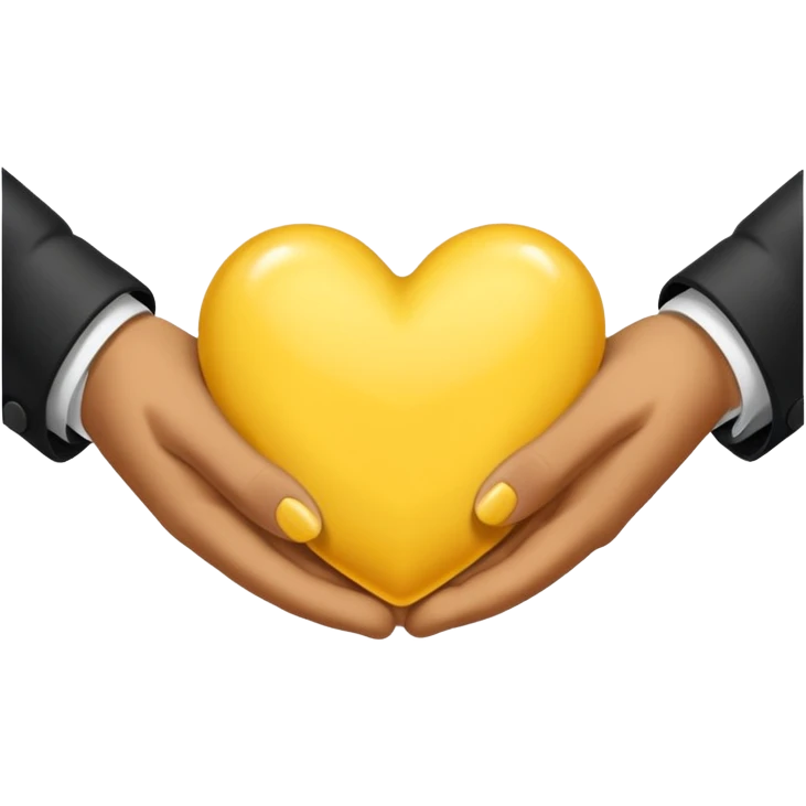 hand shake + yellow small Heart emoji