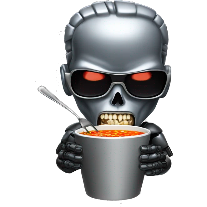 Terminator eating soup emoji