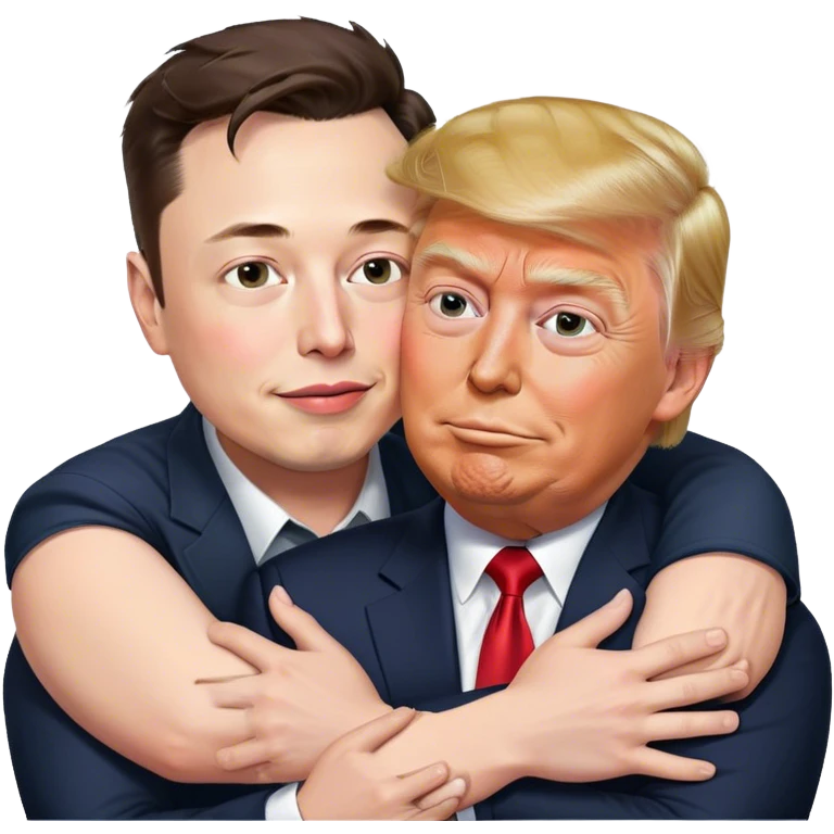 elon musk and donald trump hugging emoji