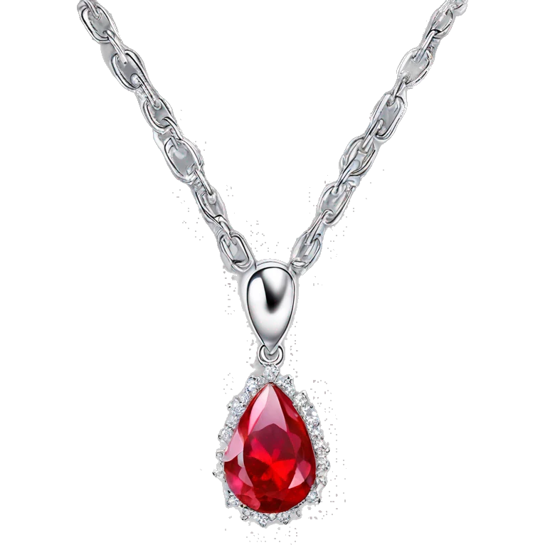 red tear ruby necklace with chain emoji floating moving flying chain  emoji