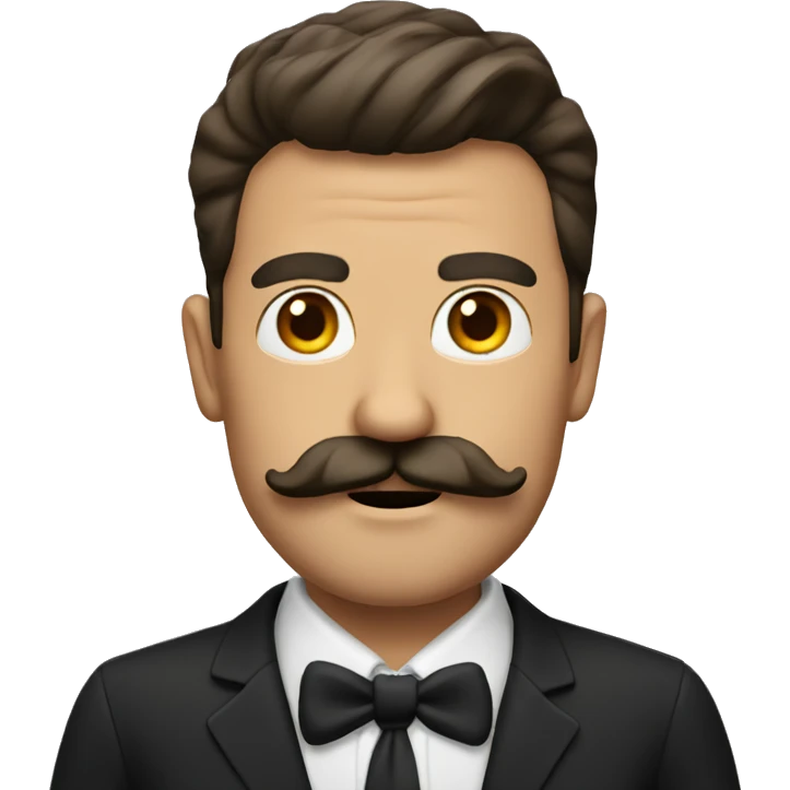 Man big handlebar moustache  emoji