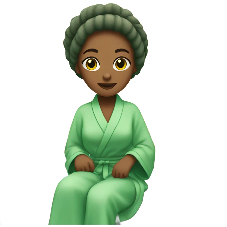 Girl with green eyes at the spa  emoji