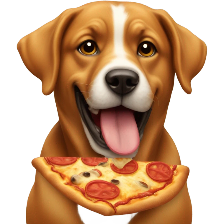 Dog eating pizza emoji