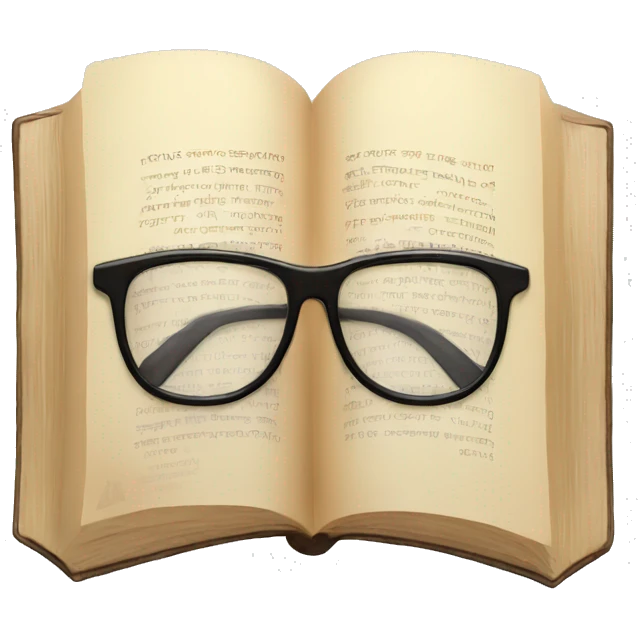 beautiful book and glasses  emoji