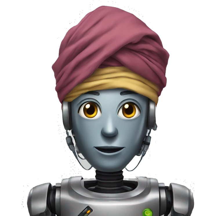 robot with syeykh turban emoji