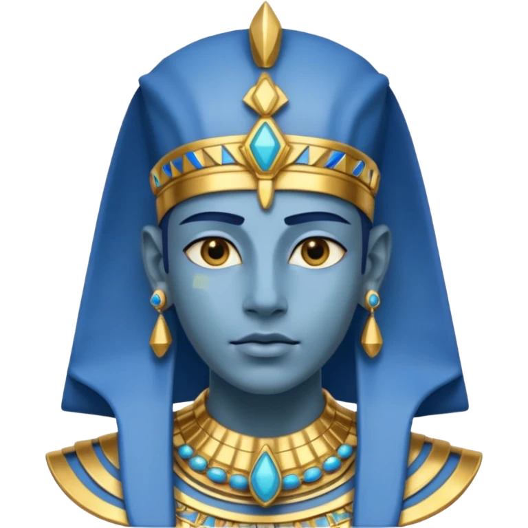 blue skin Pharaoh emoji