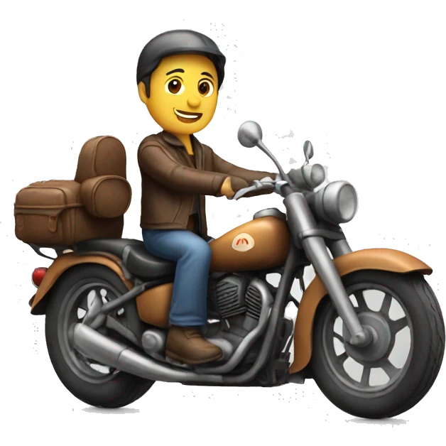Man on old motorbike emoji