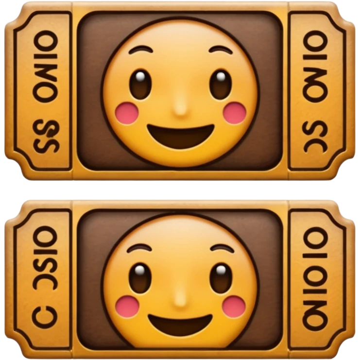ticket without text dark brown colored emoji