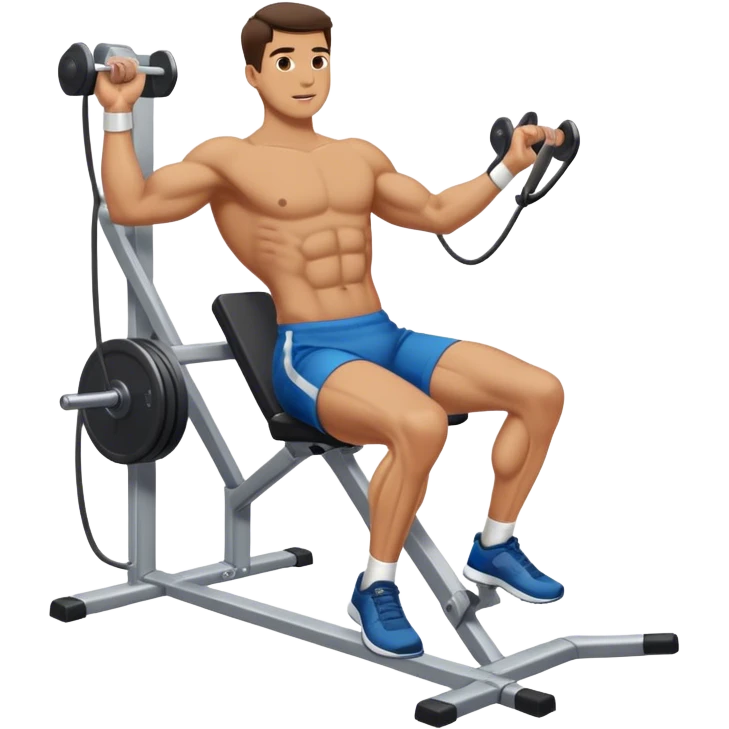 guy leg-side-raise-cable-machine exercise emoji