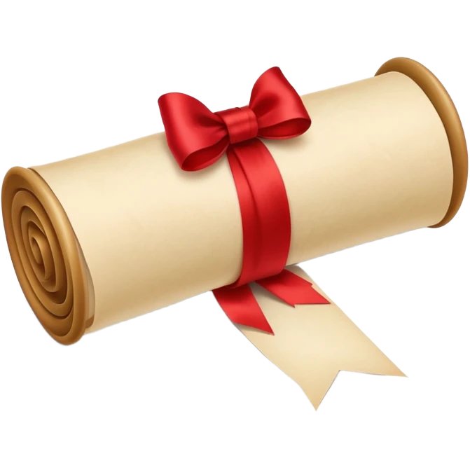 scroll or rolled-up invitation with a red ribbon emoji