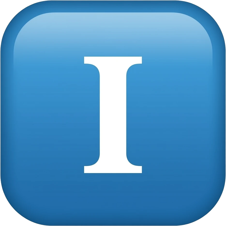 Letter I in blue square emoji