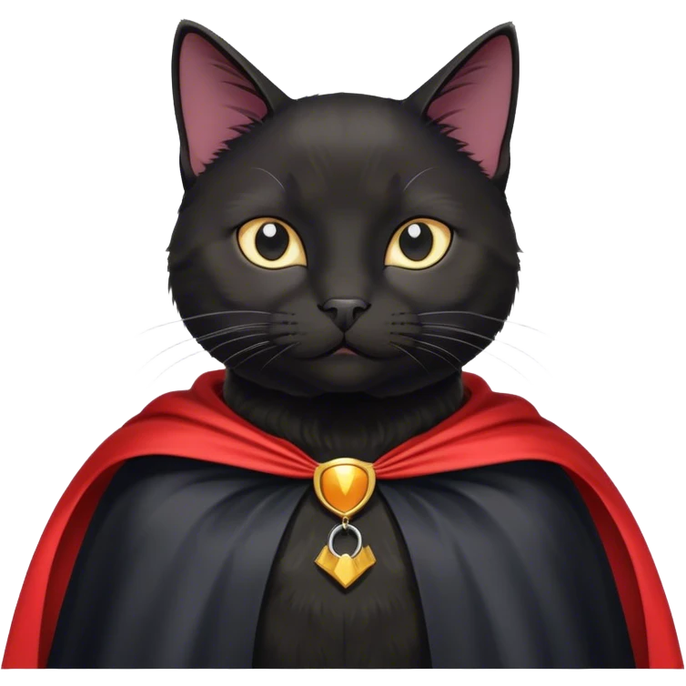 Black cat with a cape emoji