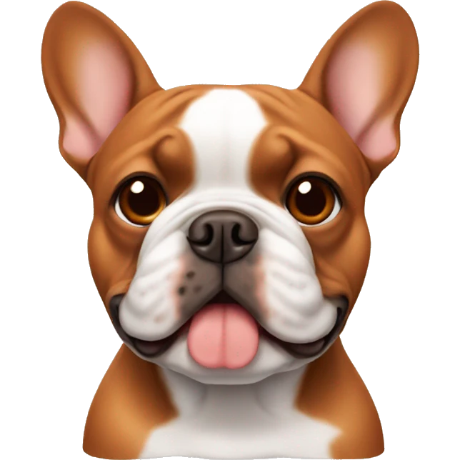 Orange red brown French bulldog  emoji