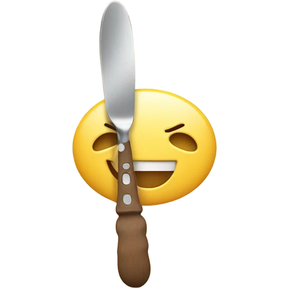 Smiling face holding a butter knife in each hand emoji