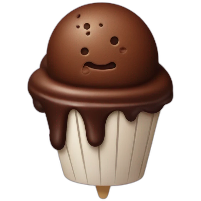 Chocolate ice cream emoji